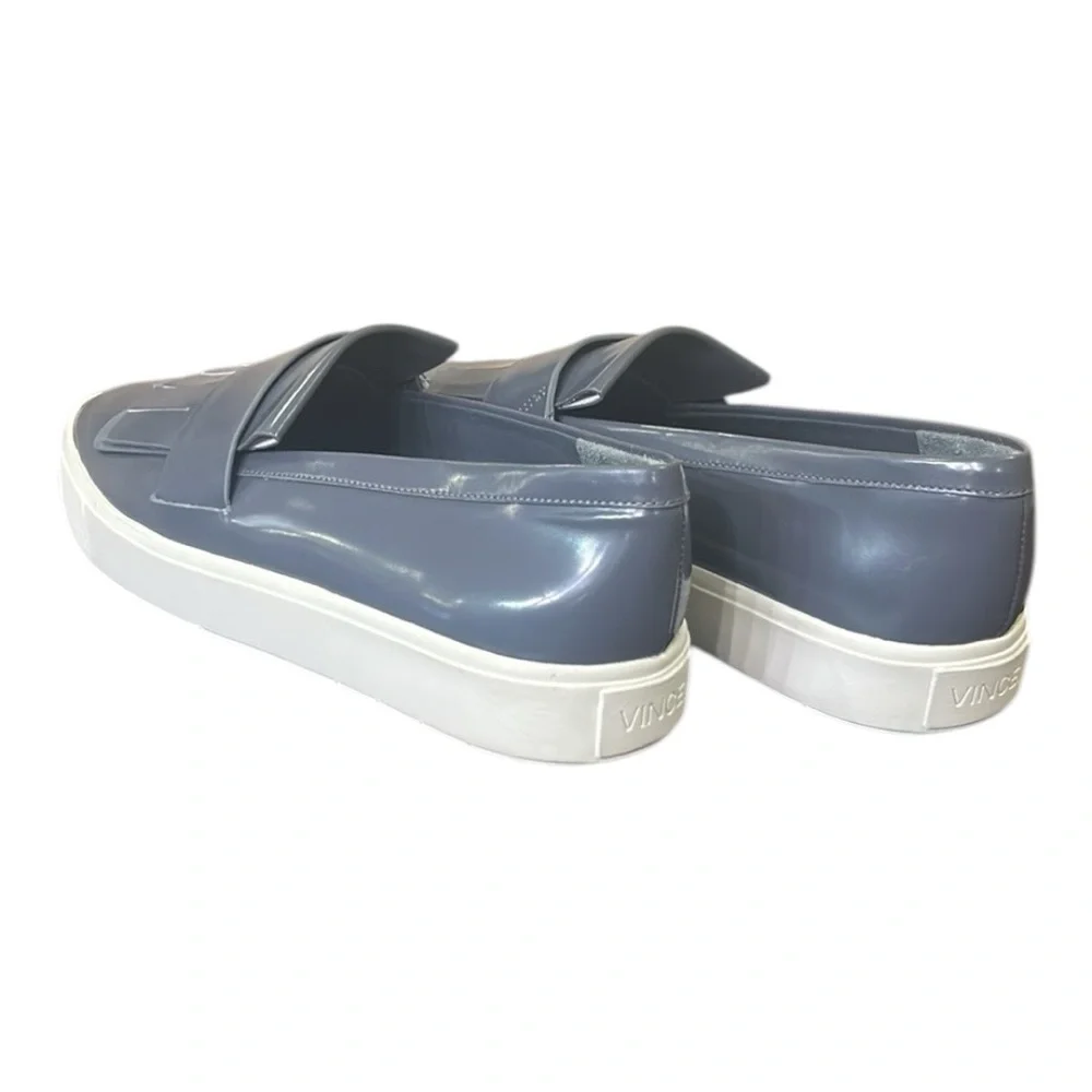 Vince Women’s Gray Patent Leather Coventry Slip On Kiltie Loafers Size 7